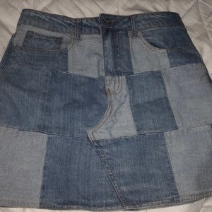 Multi-Denim jean skirt